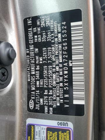 2015 KIA SORENTO SX 5XYKWDA72FG615324