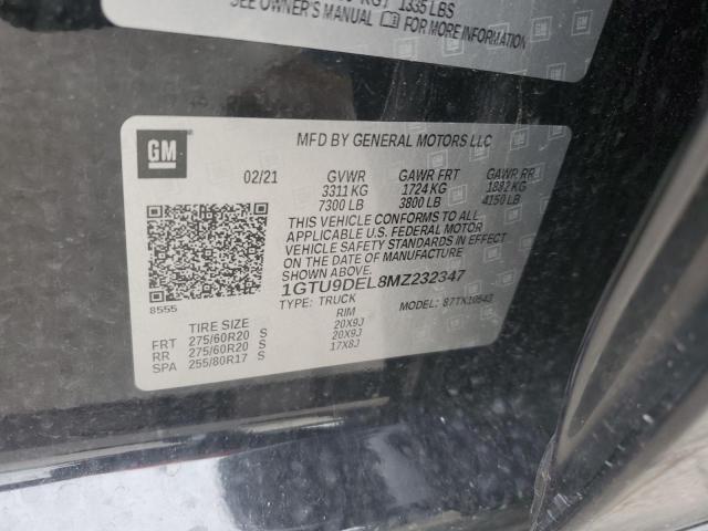 2021 GMC SIERRA K15 - 1GTU9DEL8MZ232347