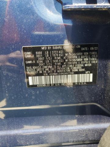 2022 SUBARU ASCENT ONY 4S4WMAJD9N3467358