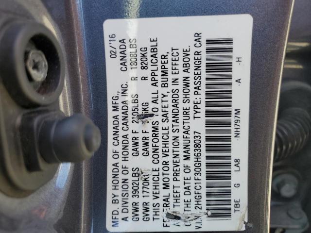 2016 HONDA CIVIC EX - 2HGFC1F30GH638037