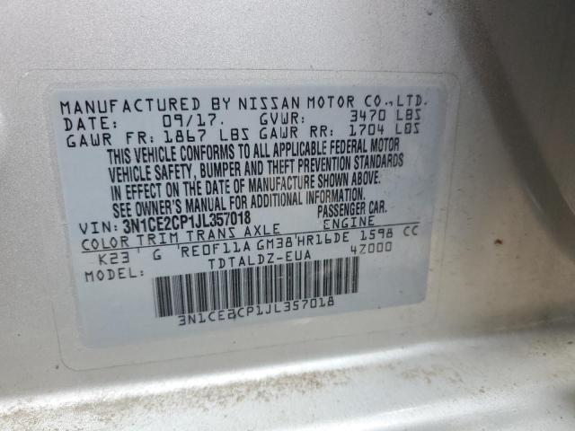 2018 NISSAN VERSA NOTE 3N1CE2CP1JL357018