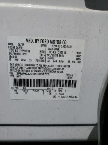 2019 FORD EDGE SEL - 2FMPK3J96KBC31778