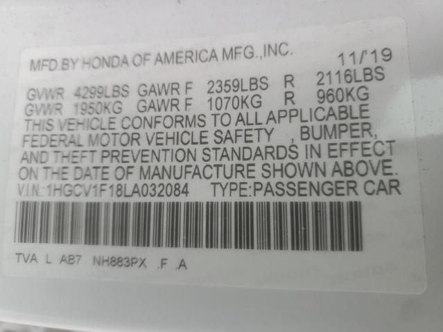 2020 HONDA ACCORD LX - 1HGCV1F18LA032084