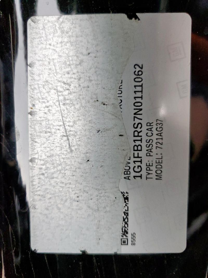 2022 CHEVROLET CAMARO LS 1G1FB1RS7N0111062