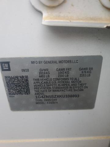 2019 BUICK LACROSSE P 1G4ZN5SZXKU108893