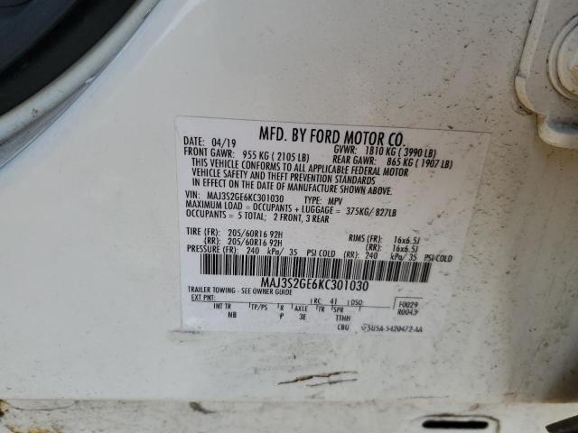 2019 FORD ECOSPORT S MAJ3S2GE6KC301030