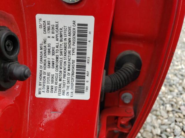 2016 HONDA CIVIC EX - 2HGFC2F78GH545792