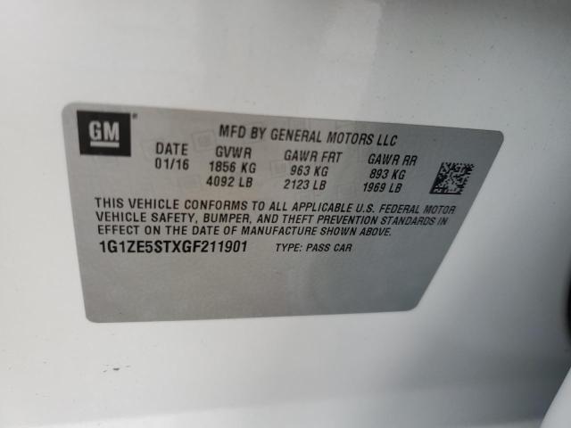 2016 CHEVROLET MALIBU LT 1G1ZE5STXGF211901