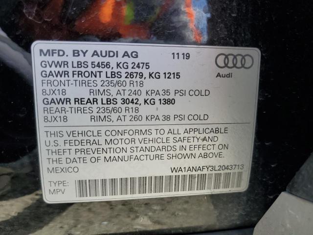 2020 AUDI Q5 PREMIUM - WA1ANAFY3L2043713