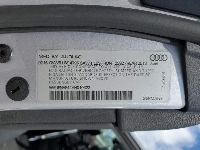 2017 AUDI A4 PREMIUM WAUENAF42HN010323