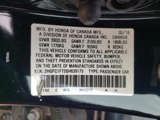 2016 HONDA CIVIC EXL - 2HGFC1F72GH639175