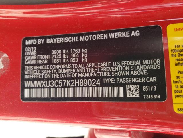 2019 MINI COOPER S WMWXU3C57K2H89024