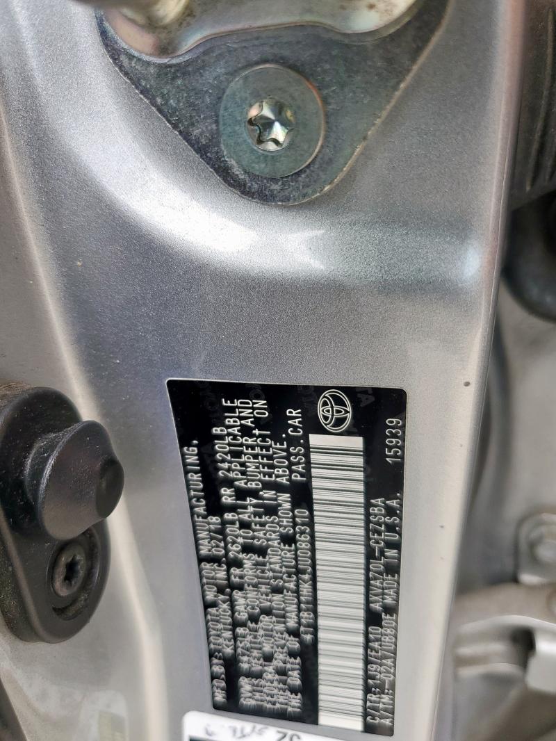 2018 TOYOTA CAMRY L - 4T1B11HK4JU086310