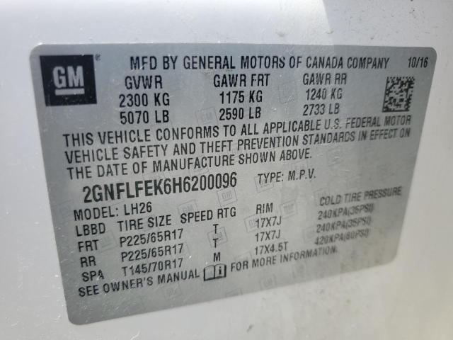 2017 CHEVROLET EQUINOX LT - 2GNFLFEK6H6200096