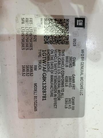 2019 GMC SAVANA G25 1GTW7AFG8K1328781