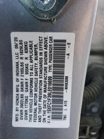 2020 HONDA CIVIC EX - 19XFC1F39LE016699