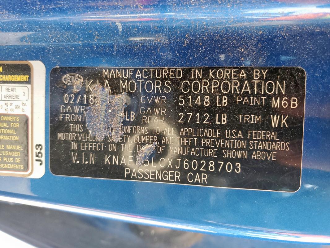 2018 KIA STINGER GT KNAE55LCXJ6028703