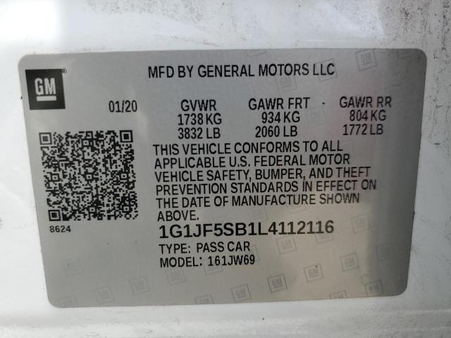 2020 CHEVROLET SONIC PREM - 1G1JF5SB1L4112116