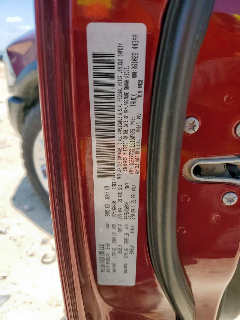 2020 RAM 1500 CLASS - 1C6RR7GG1LS150725