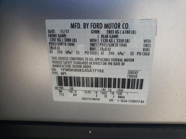 2018 FORD EXPLORER X - 1FM5K8D83JGA17152