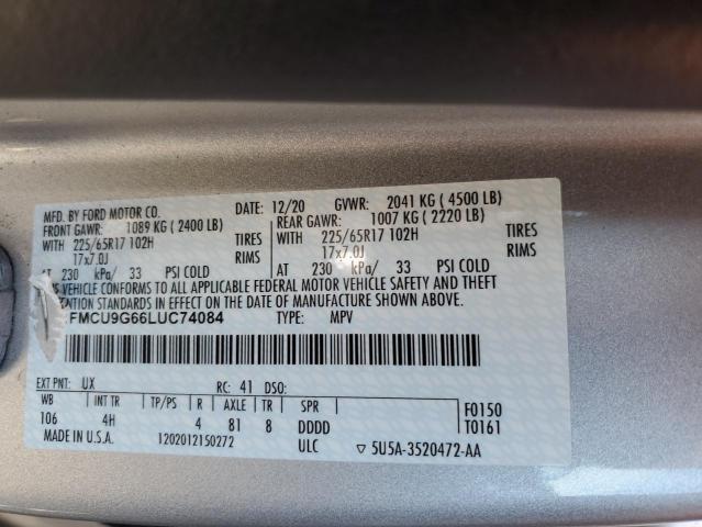 2020 FORD ESCAPE SE 1FMCU9G66LUC74084