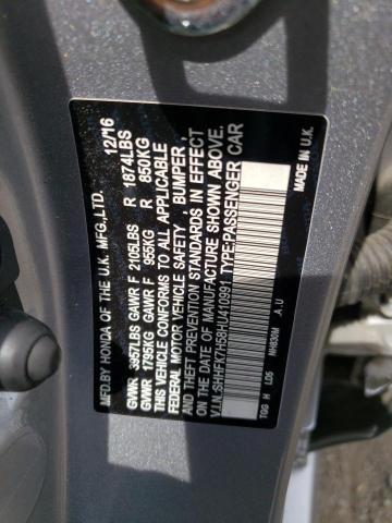 2017 HONDA CIVIC EX - SHHFK7H58HU410991