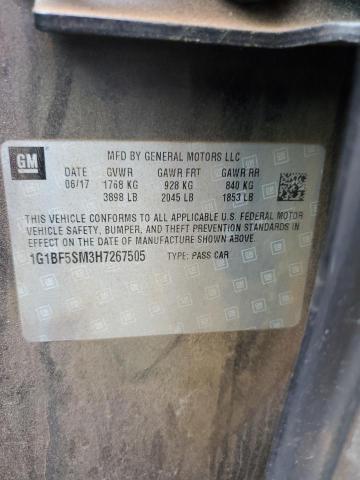 2017 CHEVROLET CRUZE PREM 1G1BF5SM3H7267505