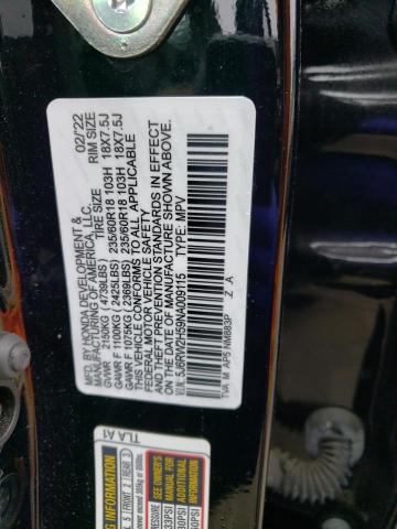 2022 HONDA CR-V EX 5J6RW2H59NA009115