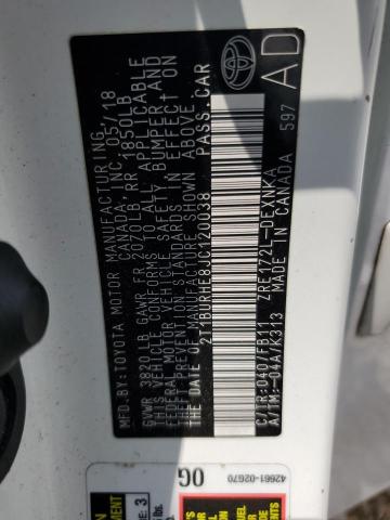 2018 TOYOTA COROLLA L - 2T1BURHE8JC120038