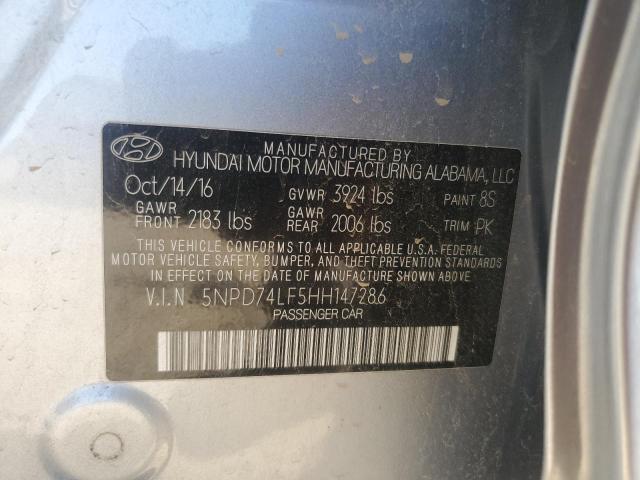 2017 HYUNDAI ELANTRA SE 5NPD74LF5HH147286