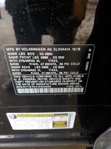 2017 VOLKSWAGEN TOUAREG WO WVGRF7BP0HD002906