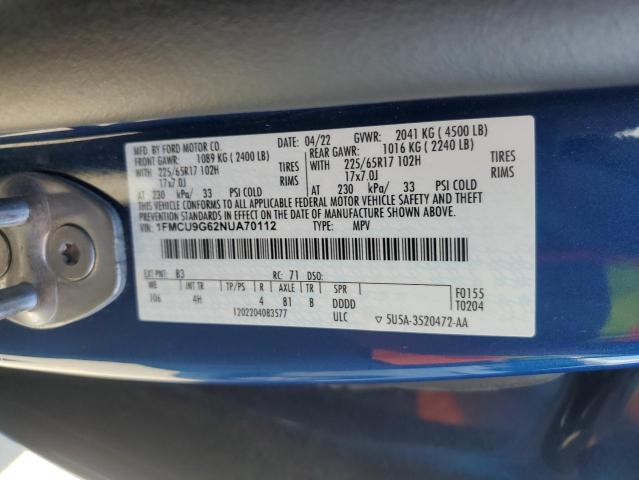 2022 FORD ESCAPE SE - 1FMCU9G62NUA70112