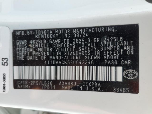 2025 TOYOTA CAMRY XSE 4T1DAACK6SU043346