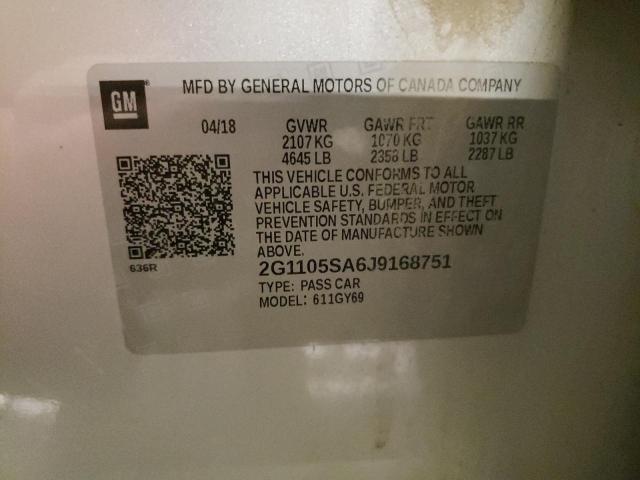 2018 CHEVROLET IMPALA LT 2G1105SA6J9168751