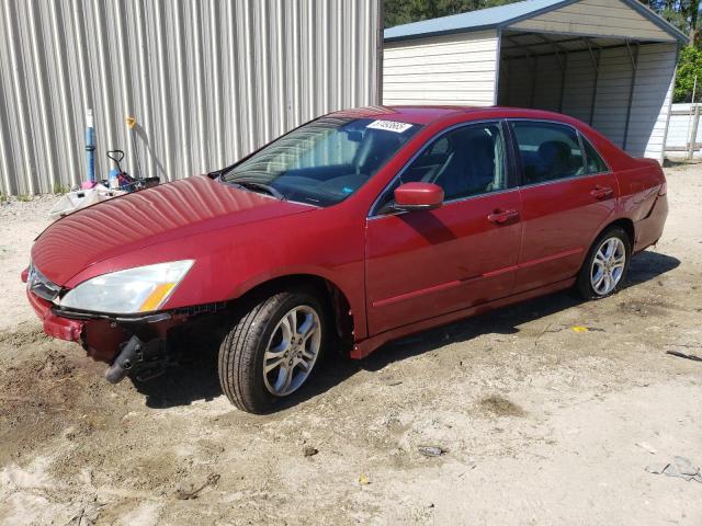 HONDA ACCORD SE 2007 red  gas 1HGCM56367A107575 photo #1