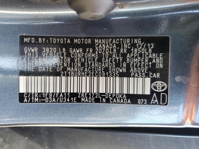 2014 TOYOTA COROLLA L - 2T1BURHE2EC091335