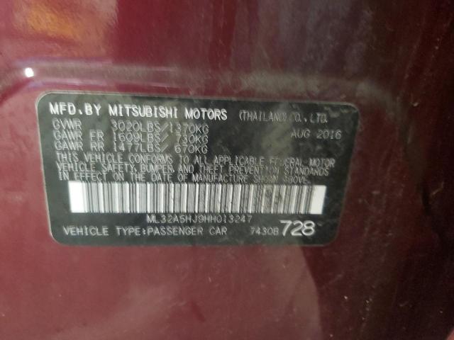 2017 MITSUBISHI MIRAGE GT ML32A5HJ9HH013247