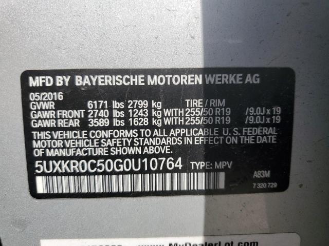 2016 BMW X5 XDRIVE3 - 5UXKR0C50G0U10764