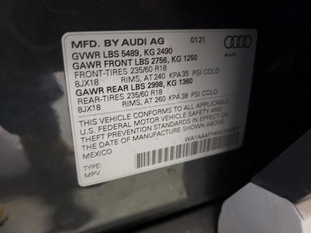 2021 AUDI Q5 PREMIUM WA1AAAFY4M2049968