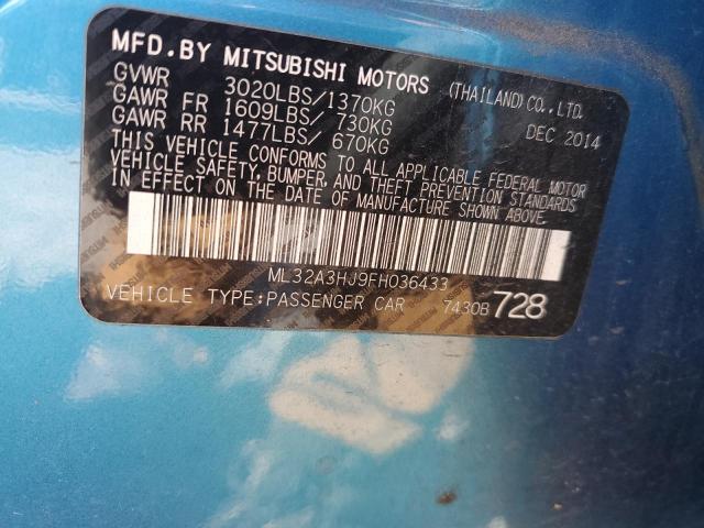 2015 MITSUBISHI MIRAGE DE ML32A3HJ9FH036433
