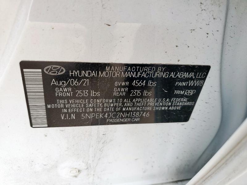 2022 HYUNDAI SONATA N L 5NPEK4JC2NH138746