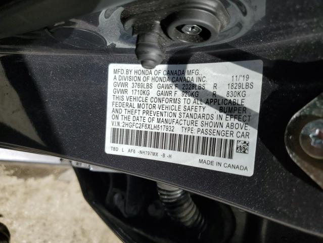2020 HONDA CIVIC LX 2HGFC2F6XLH517932