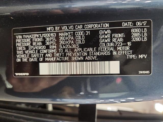2018 VOLVO XC90 T6 YV4A22PK1J1206163
