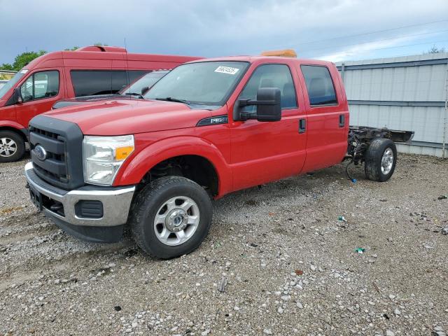 FORD F350 SUPER 2015 red crew pic diesel 1FT8W3BT2FED45763 photo #1
