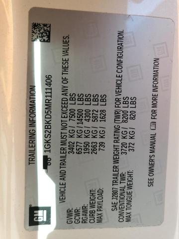 2021 GMC YUKON SLT 1GKS2BKD5MR111406