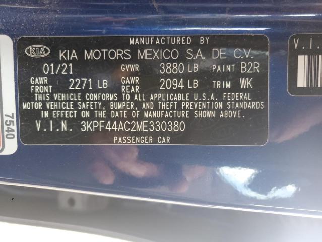 2021 KIA FORTE GT 3KPF44AC2ME330380
