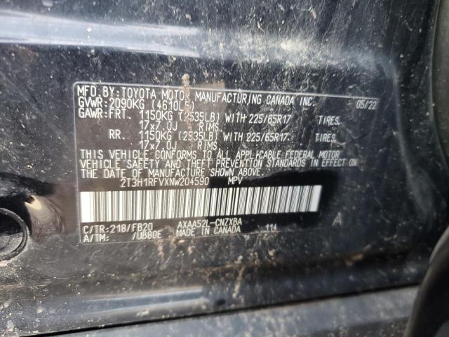 2022 TOYOTA RAV4 LE - 2T3H1RFVXNW204590