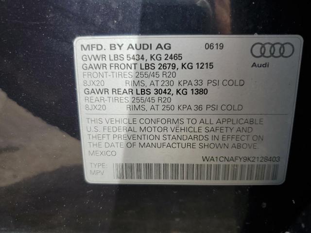 2019 AUDI Q5 PRESTIG WA1CNAFY9K2128403