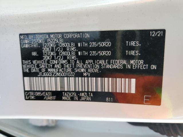 2022 LEXUS NX 350 JTJGGCEZ2N5001032