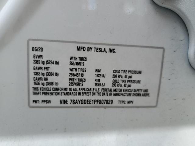 2023 TESLA MODEL Y 7SAYGDEE1PF807829